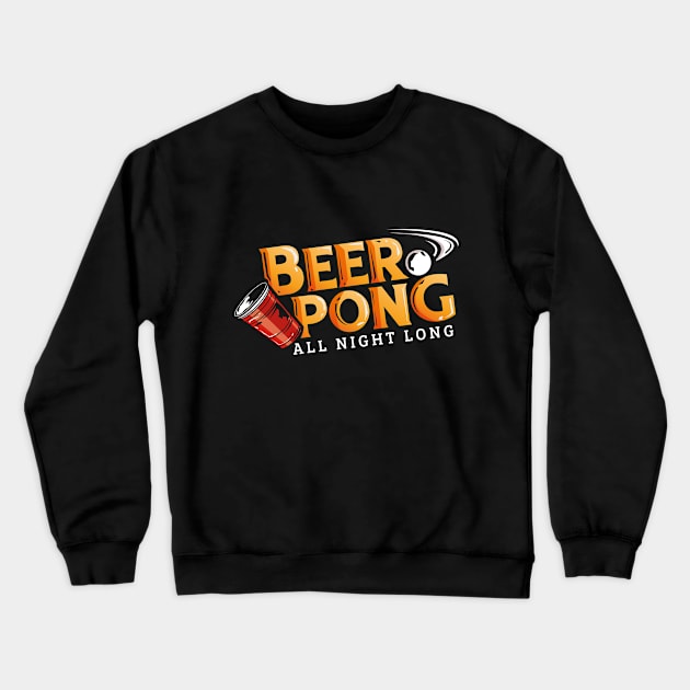 Funny Bear Pong Party Game Enthusiast Novelty Crewneck Sweatshirt by Tenh